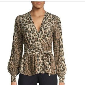 Joie leopard wrap top Brand New With Tags